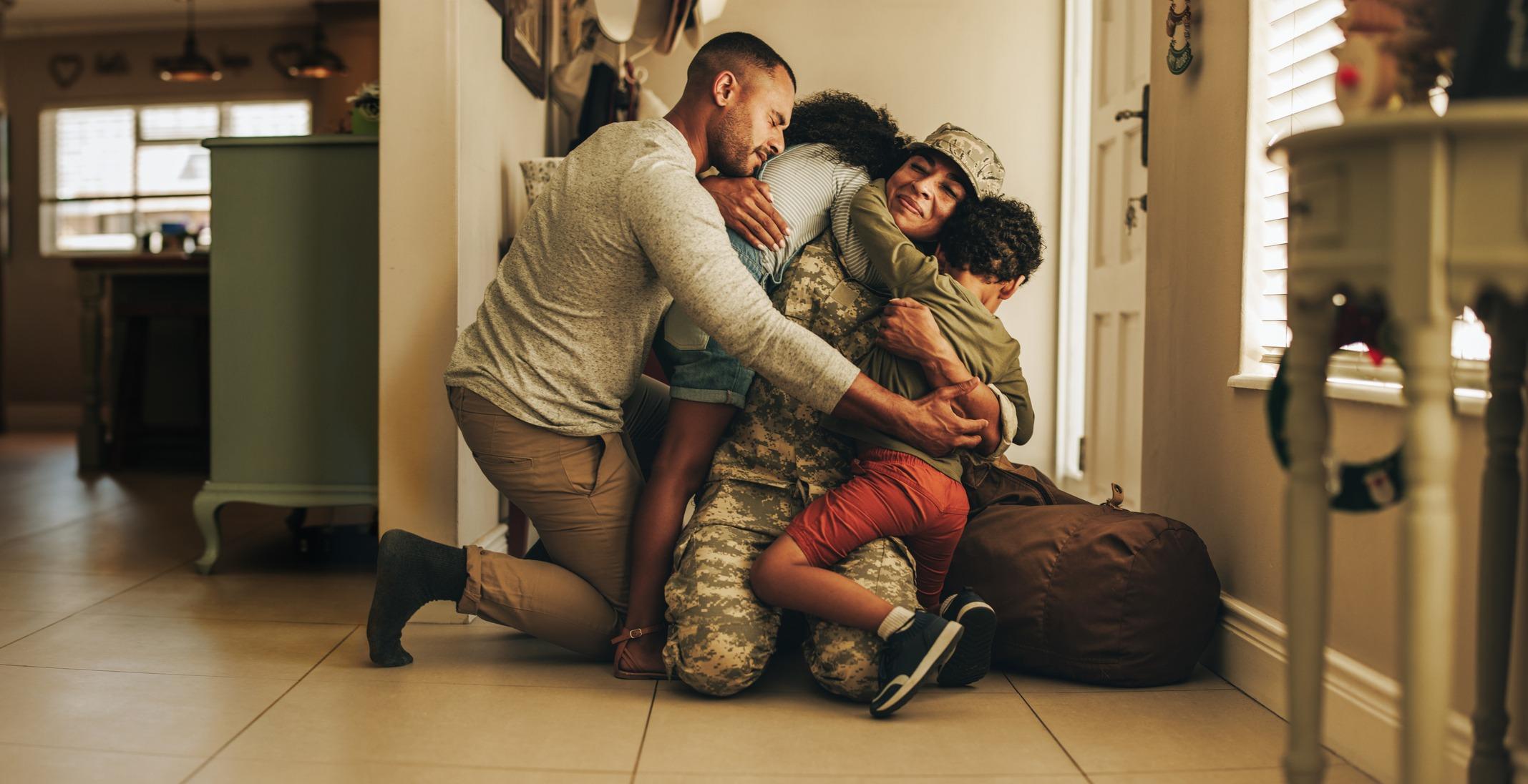 Female Soldier Coming Home